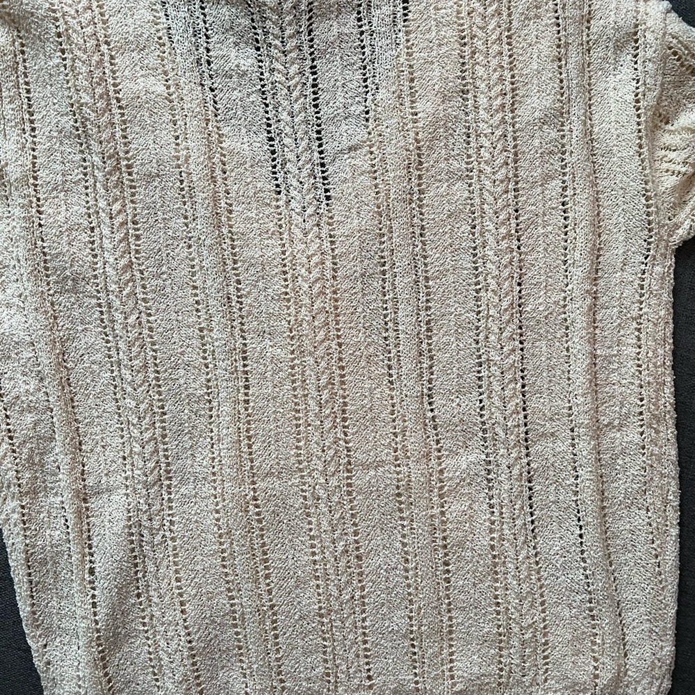 ❄️SOLD❄️ASTR the label Wrap Front Pointelle Sweater Sz. L Color: Cream - Picture 10 of 10